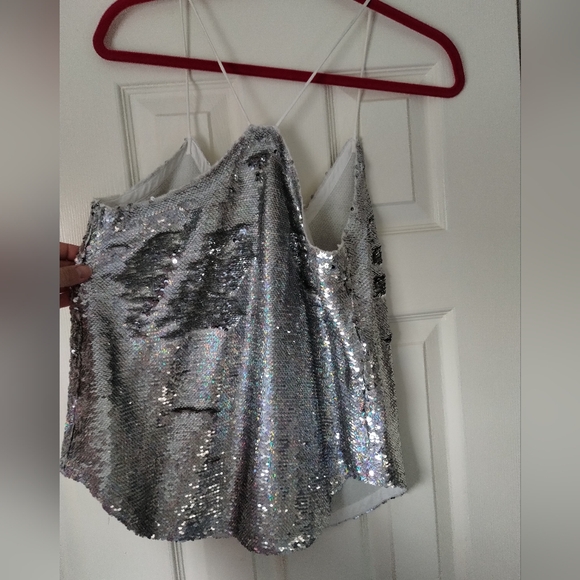 IRO Silver Sequin Camisole Top S - Picture 4 of 9